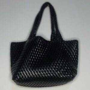 Elegant Black Woven Tote Bag